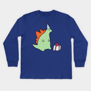 Party Stegosaurus Kids Long Sleeve T-Shirt